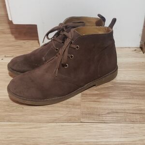 Lands End Brown Suede Boys Size 7 Chukka Lace  Boot Cabincore